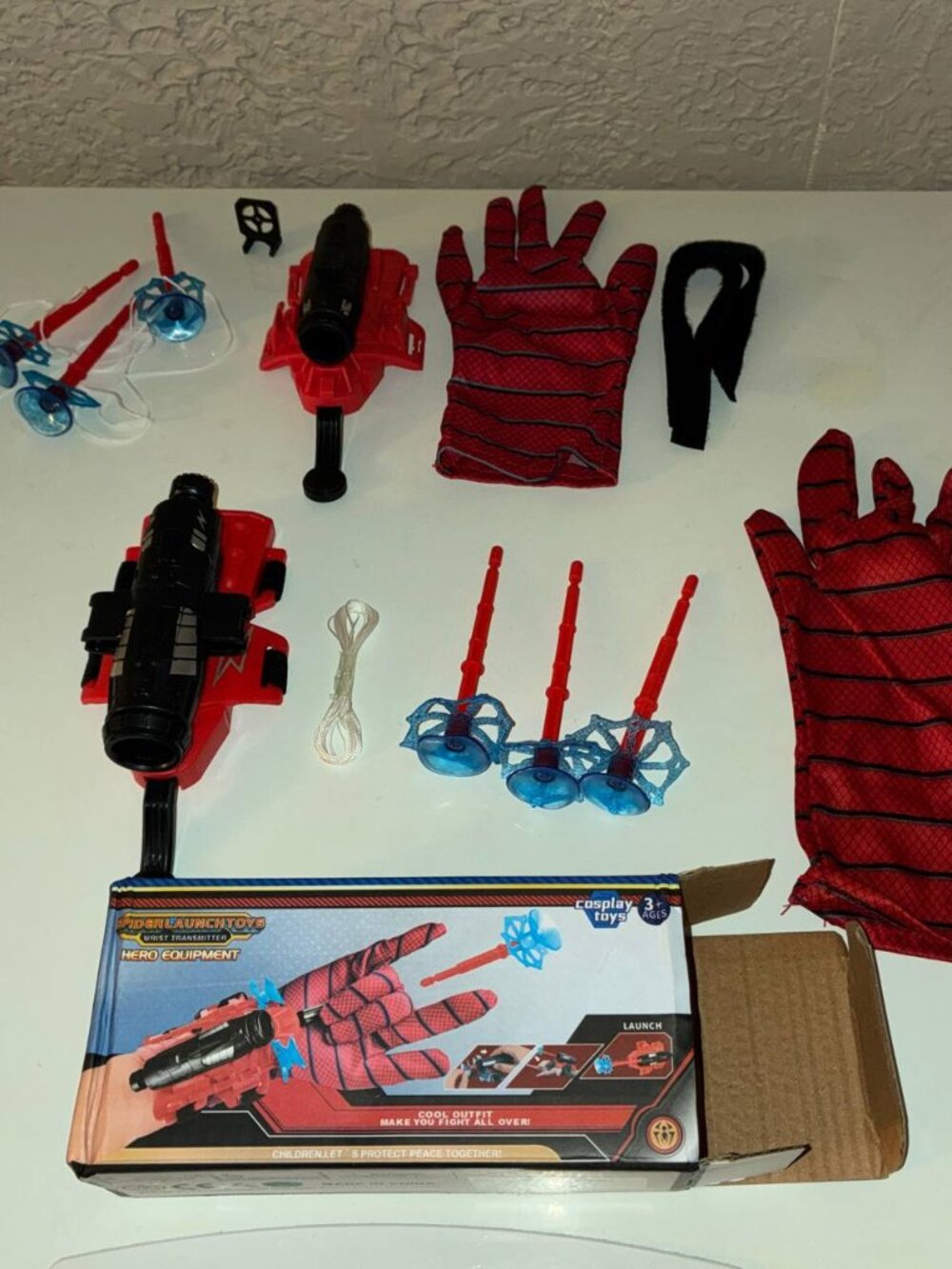 Lot of 2 Spider-Man Hero Equipment Web Blaster - String and Darts New